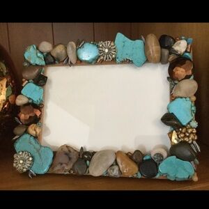 PICTURE FRAME handmade turquoise stones beads